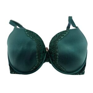 Victoria Secret Body By Victoria Perfect Shape Bra 34DDD Green Lace Trim
